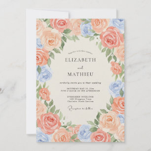 Peach Luscious Summer Wedding Invitation