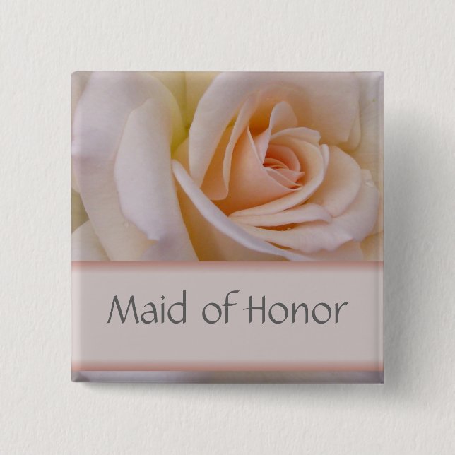 Peach Maid of Honour Wedding PIn (Front)
