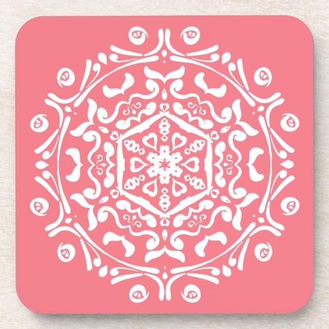 Peach Mandala Coaster (Front)