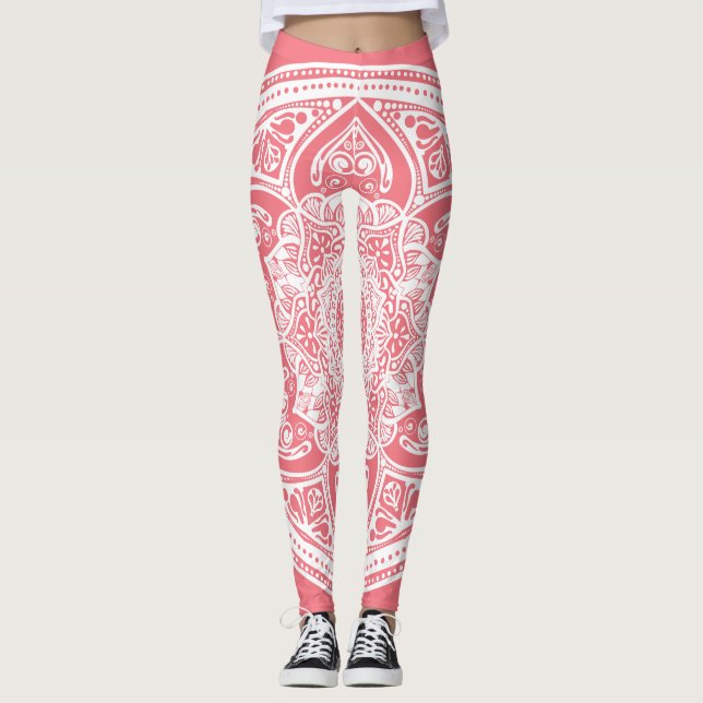 Peach Mandala Leggings (Front)