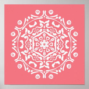 Peach Mandala Poster
