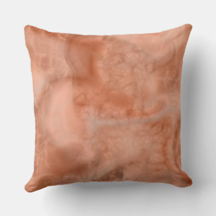 Peach Marble abstract Throw Pillow