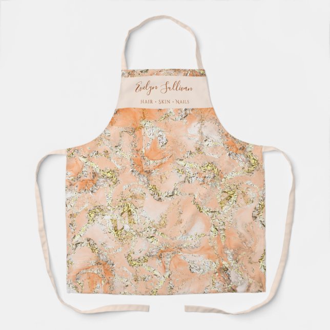 Peach marbling beauty professional apron (Front)
