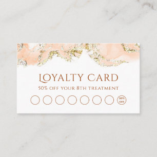 peach marbling design loyalty card