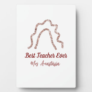 Peach marron glitter rainbow teacher appreciation  plaque