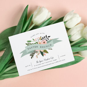 Peach Meadow   Easter Brunch Invitation
