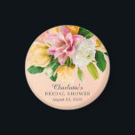 Peach Meadow Floral Bridal Shower Magnet<br><div class="desc">Beautiful floral bridal shower design featuring a gorgeous bouquet of peach,  pink,  yellow & white flowers set on a light peach background.  Flip our design over to view a coordinating floral back for an extra special touch.</div>