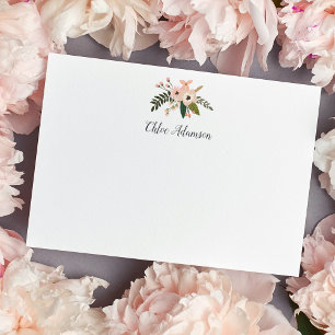 Peach Meadow Personalized Stationery Flat Card