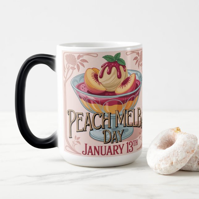 Peach Melba Day Morphing Mug (With Donut)