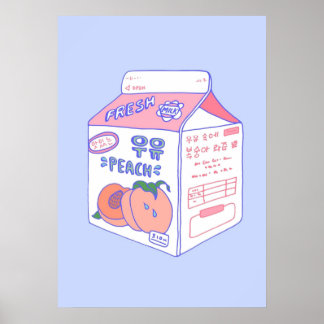 Peach Milk Carton Poster