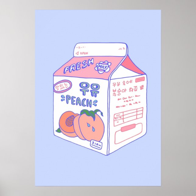 Peach Milk Carton Poster (Front)