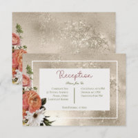 Peach Mimosa Blooms Floral Gold Reception