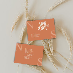 Peach Minimalist & Elegant Bold Initials Wedding  Save The Date