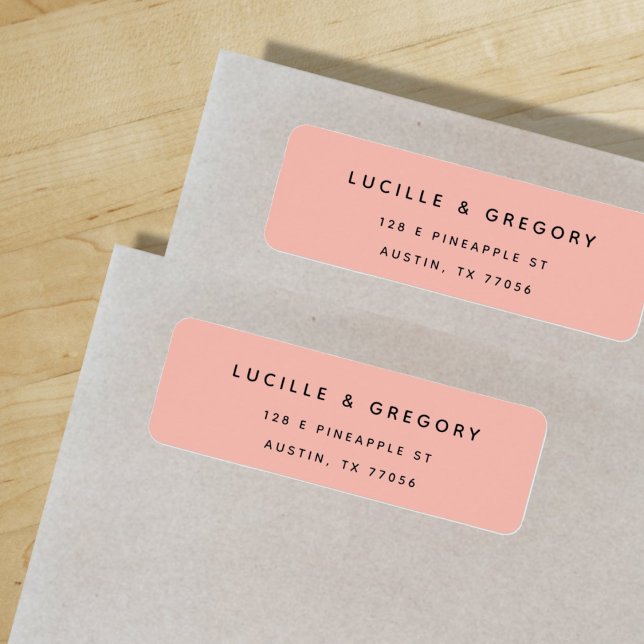 Peach Minimalist First Names Return Address (Creator Uploaded)