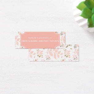 Peach & Mint Bridal Shower Registry Insert Card