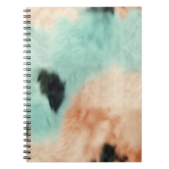 Peach Mint Cream Cowhide Notebook (Front)