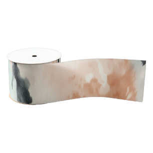 Peach Mint Cream Western Cowhide Grosgrain Ribbon