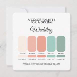 Peach Mint Spring Wedding Colour Palette 2026 Card