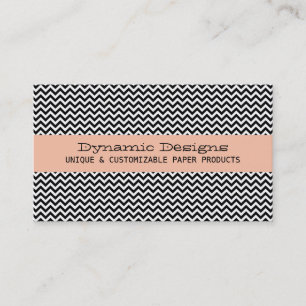 Peach Modern Chevron Business Card