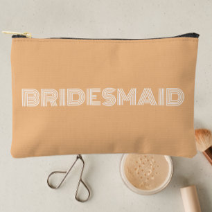 Peach Modern Typography Bridesmaid Accessory Pouch