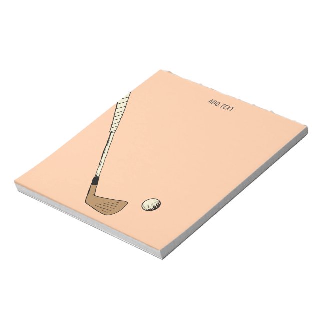 Peach Modern Vintage Golf  Notepad (Rotated)
