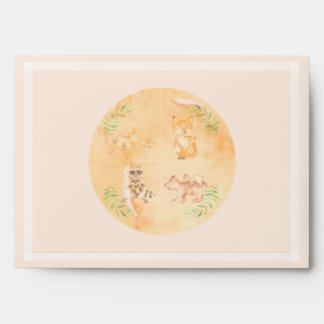 Peach Mom and Baby Animals Envelopes