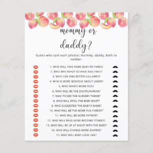 PEACH mommy or daddy baby shower game