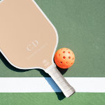 Peach monogram initials name pickleball paddle<br><div class="desc">Peach coloured background.  Personalize and add your monogram initials,  letters and full name. White letters.</div>