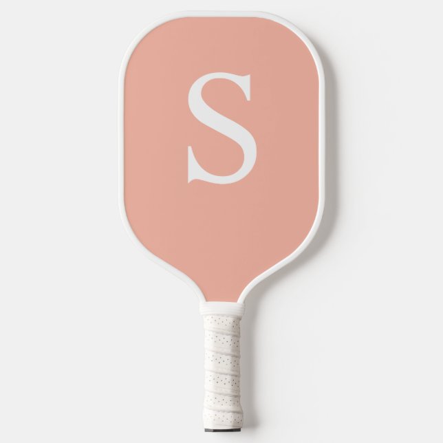 Peach Monogram Personalized Pickleball Paddle (Front)