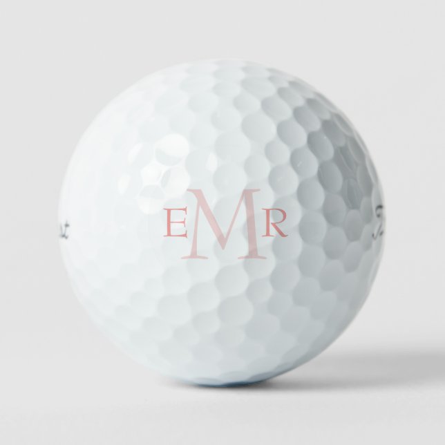 Peach Monogram Titleist VI Golf Balls (Front)