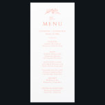 Peach Monogram Wedding Menu<br><div class="desc">Elevate your reception with our Peach Monogram Wedding Menu Card. Featuring a simple and sophisticated design with the monogram and wildflowers,  this menu card adds a touch of timeless beauty to your tablescape. Guide your guests through a memorable culinary experience with this elegant addition.</div>
