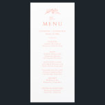 Peach Monogram Wedding Menu<br><div class="desc">Elevate your reception with our Peach Monogram Wedding Menu Card. Featuring a simple and sophisticated design with the monogram and wildflowers, this menu card adds a touch of timeless beauty to your tablescape. Guide your guests through a memorable culinary experience with this elegant addition.</div>
