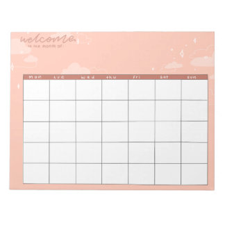 Peach Monthly Tracker Notepad