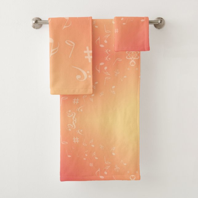 Peach Music Bath Towel Set (Insitu)