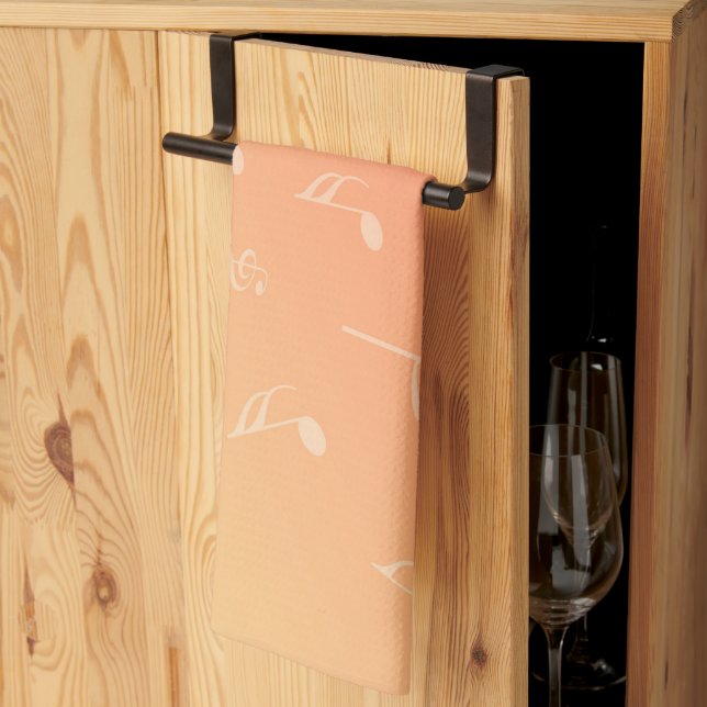 Peach Music Kitchen Towel (Thirds Fold)