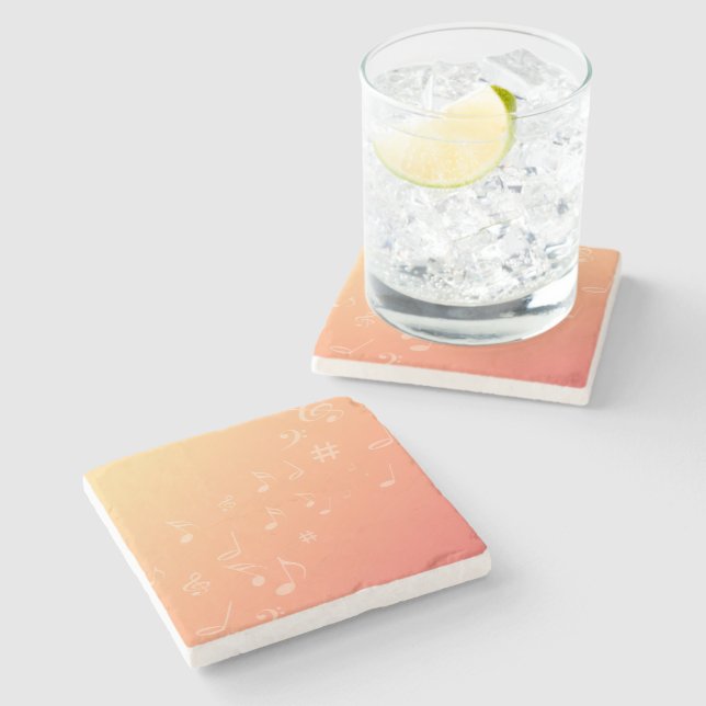Peach Music Stone Coaster (Side)
