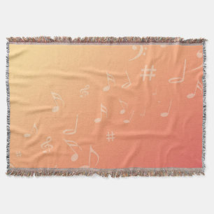 Peach Music Throw Blanket