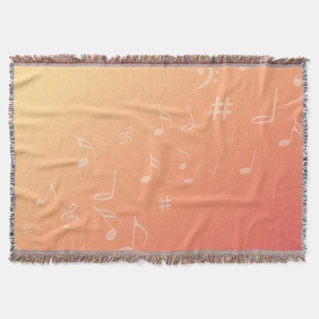 Peach Music Throw Blanket (Front)