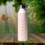 Peach name girl modern simple water bottle<br><div class="desc">Soft peach coloured background.  Personalize and add your name.  Peach coloured letters.</div>