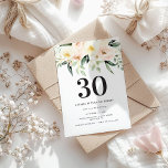 Peach navy watercolor floral 30th birthday party<br><div class="desc">Peach watercolor floral thirtieth birthday party invitations. Beautiful elegant modern party theme.</div>