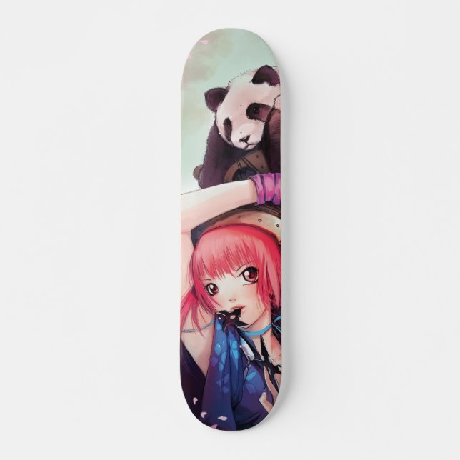 Peach Ninja Pandas Skateboard (Front)