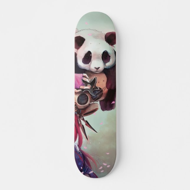 Peach Ninja Pandas Skateboard (Front)