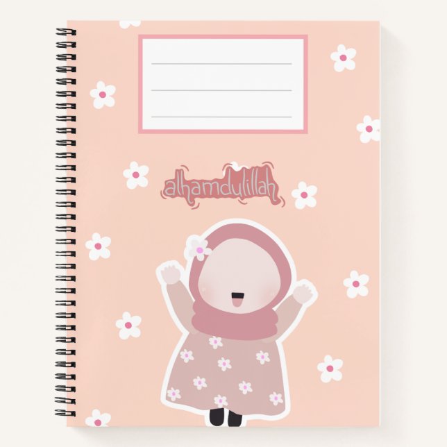 Peach Notebook "Alhamdulillah" (Front)