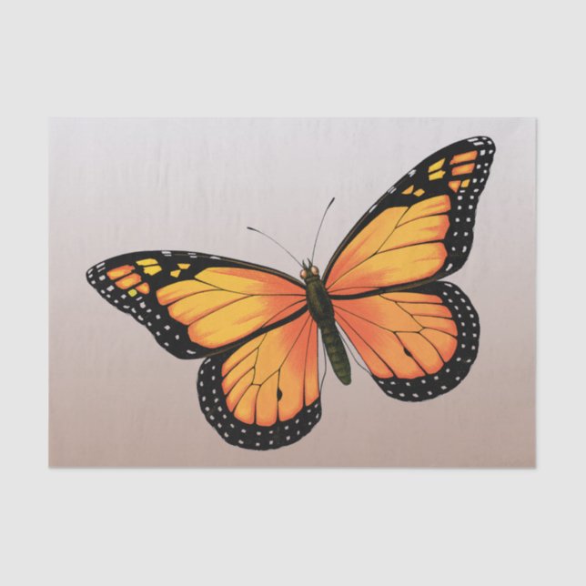 Peach Ombre Butterfly Tissue Paper (Front)