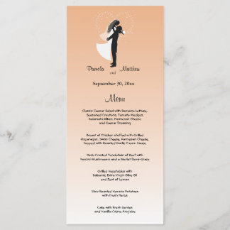 Peach Ombre Customizable Wedding Menu Card