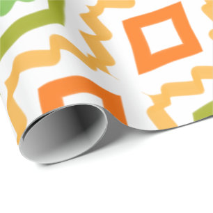 Peach Orange And Green Wrapping Paper