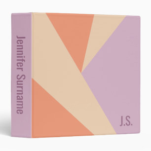 Peach Orange And Lavender Geometric Colour Blocks Binder