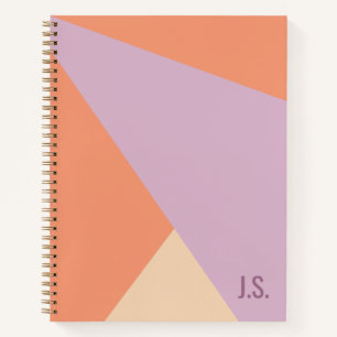 Peach Orange And Lavender Geometric Colour Blocks Notebook
