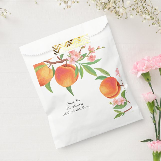 PEACH ORANGE BRIDAL SHOWER  FAVOUR BAG (Sealed)