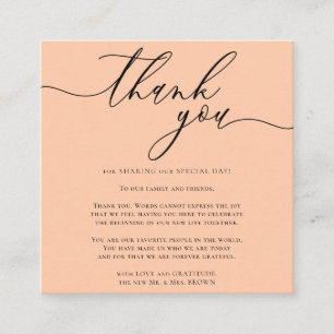Peach Orange Custom Photo Thank You Enclosure Card
